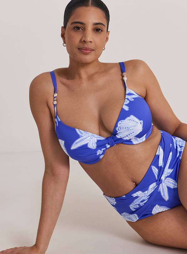 JD WILLIAMS Underwired Shell Print Bikini Top 40C